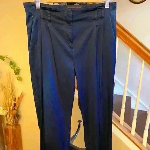 Trussardi Italy Dark Navy Pleated High Waist Women Pants. Italy size 40 (US 4) - Picture 4 of 12